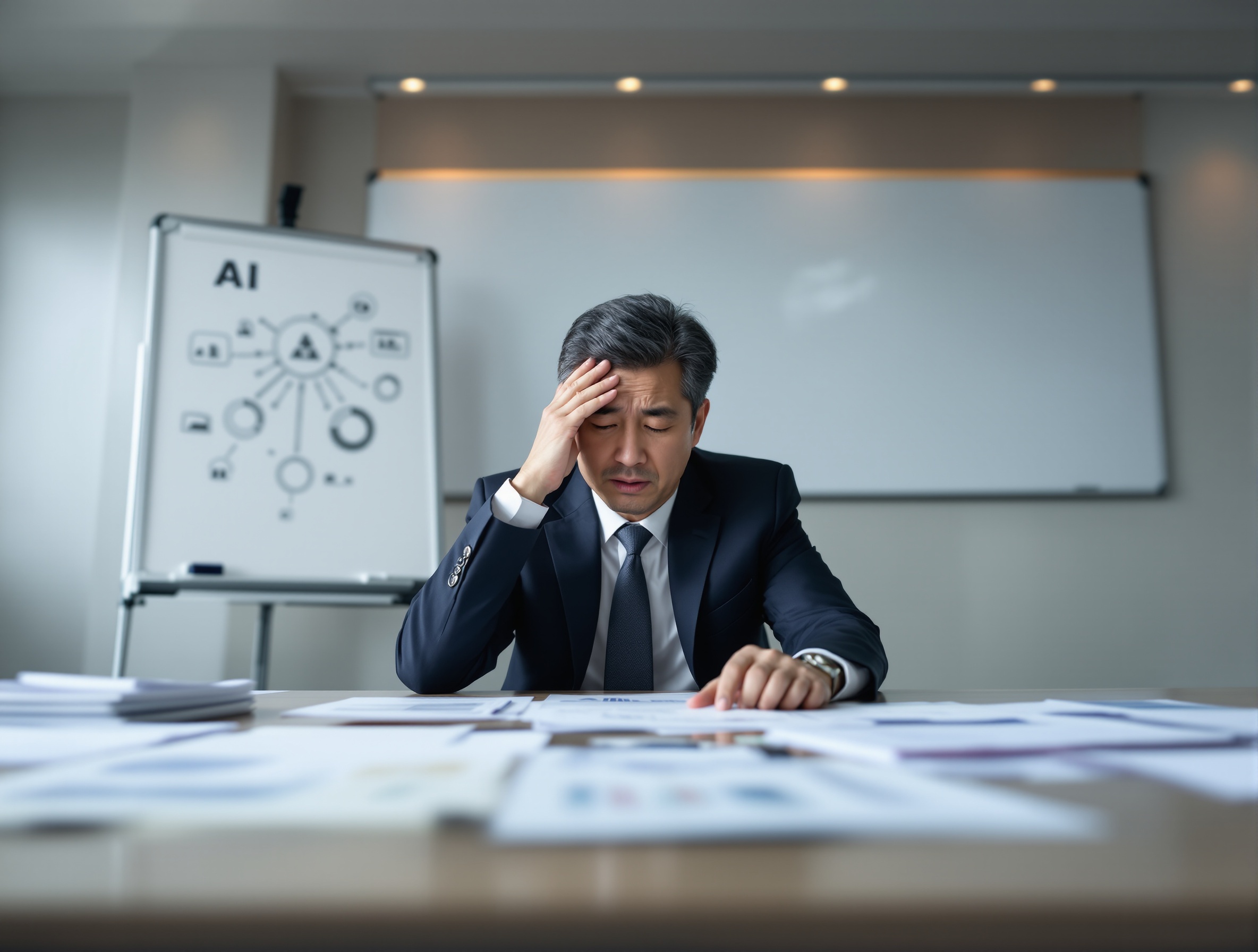 AIについていけない：AI資料を前に悩む日本人経営者
